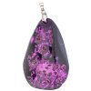 50x35x9mm Dyed Purple Agate Freeform Pendant with Silver Plate Bail.