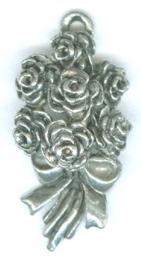 1 21mm Antique Silver Bouquet Pendant