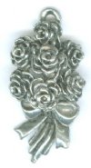 1 21mm Antique Silver Bouquet Pendant
