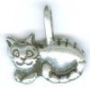1 13mm Antique Silver Cat Pendant