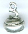 1 12x10mm Antique Silver Curling Rock Pendant