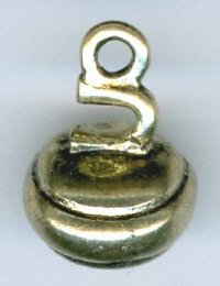 1 12x10mm Antique Gold Curling Rock Pendant