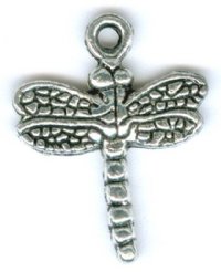 1 20x16mm Antique Silver Dragonfly Pendant