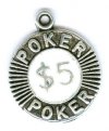 1 15mm Silver Enameled Poker Chip Pendant