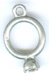 1 19mm Antique Silver Engagement Ring Pendant