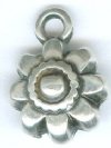 1 11mm Antique Silver Double-Sided Flower Pendant