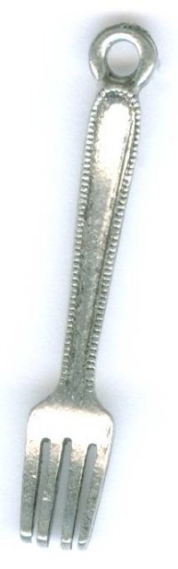 1 27mm Antique Silver Fork Pendant