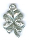 1 17x12mm Antique Silver Four Leaf Clover / Shamrock Pendant