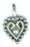 1 19mm Antique Silver Fancy Heart Pendant