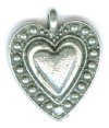 1 19mm Antique Silver Raised Heart Pendant