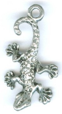 1 23mm Antique Silver Lizard Pendant