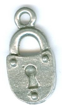 1 18mm Antique Silver Lock Pendant
