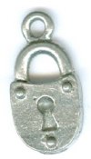 1 18mm Antique Silver Lock Pendant