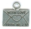 1 14mm Antique Silver Love Letter Pendant