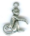 1 16mm Antique Silver Monkey Pendant
