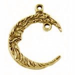 1 27x21mm Antique Gold Man In The Moon Pendant with Loop