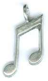 1 25x13mm Antique Silver Music Note Pendant
