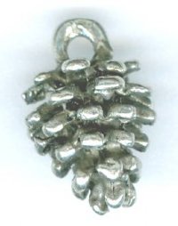 1 11.5x9mm Antique Silver Pine Cone Pendant