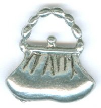 1 17mm Antique Silver Purse Pendant
