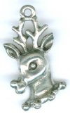 1 20mm Antique Silver Rudolph the Reindeer Pendant