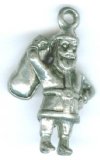 1 21mm Antique Silver Santa with Sack Pendant