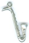 1 25mm Antique Silver Saxophone Pendant