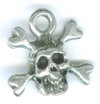 1 15x15mm Antique Silver Skull & Crossbones Pendant