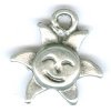 1 20mm Antique Silver Smiling Sun Pendant