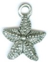 1 13mm Antique Silver Starfish Pendant