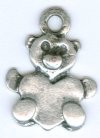 1 19mm Antique Silver Teddy Bear and Heart Pendant