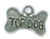 1 11x16mm Antique Silver "Top Dog" Bone Pendant