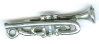 1 25mm Antique Silver Trumpet Pendant