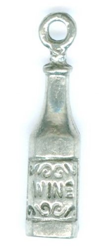 1 24mm Antique Silver Wine Bottle Pendant