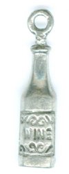 1 24mm Antique Silver Wine Bottle Pendant