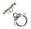 5 Sets of 10mm Bright Silver Petite Floral Toggles