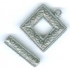 1 Set of 18mm Antique Silver Pewter Square Scroll Toggle