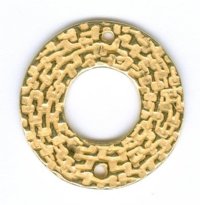 1 21mm Bright Gold Pewter 2 Hole Connector with Weave Pattern