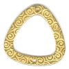 1 23mm Bright Gold Pewter 2 Hole Triangle Connector with Scroll Pattern