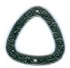 1 23mm Gunmetal Pewter 2 Hole Triangle Connector with Scroll Pattern