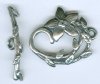 1 Set of 25mm Antique Silver Pewter Jasmine Flower Toggle