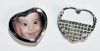 1, 17.5x19.7mm Silver Plated Heart Photo Frame Slider