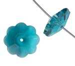 1, 14mm Preciosa Blue Zircon Flower Bead