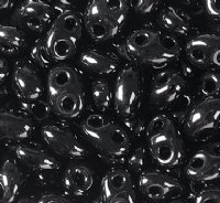 TB-01000 - 10 Grams Opaque Black 2.5x5mm Preciosa Twin Beads