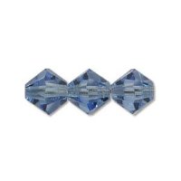 50 3mm Light Sapphire Preciosa Bicone Beads