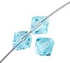 50 3mm Aqua Bohemica Preciosa Crystal Bicone Beads