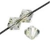50 3mm Preciosa Crystal Argent Flare Rondell / Bicone Beads