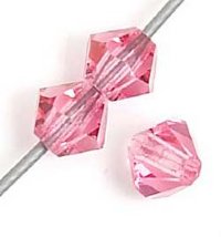50 3mm Rose Preciosa Crystal Bicone Beads