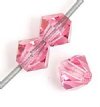 50 3mm Rose Preciosa Crystal Bicone Beads