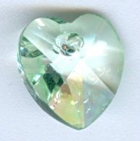 1 10mm Preciosa Light Green Heart