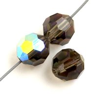 20, 4mm Round Black Diamond AB Preciosa Crystal Beads